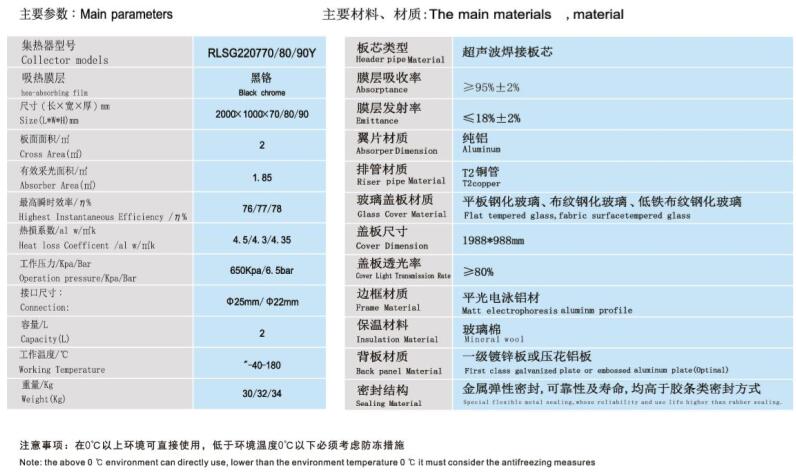 全銅黑鉻集熱器